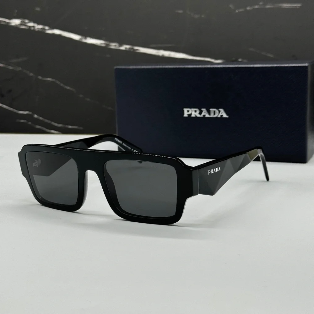 NEW PR A05S 16K08Z PRADA BLACK GREY SQUARE SPR A05 16K08Z UNISEX SUNGLASSES